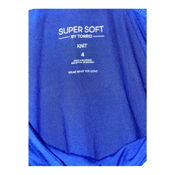 Torrid Size 4X blue off the shoulder royal blue baby doll shirt - Picture 7 of 8